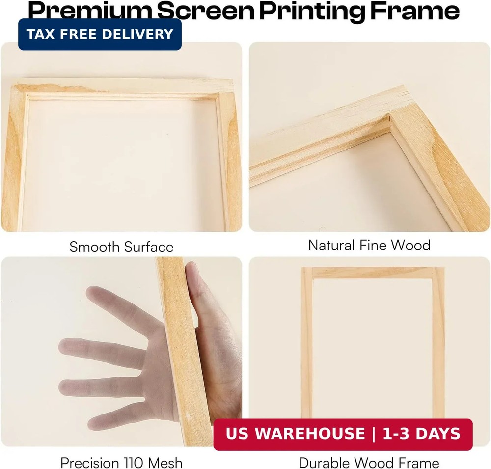 Caydo Screen Printing Frame with Screen Printing Squeegee for T-Shirts, Backpack