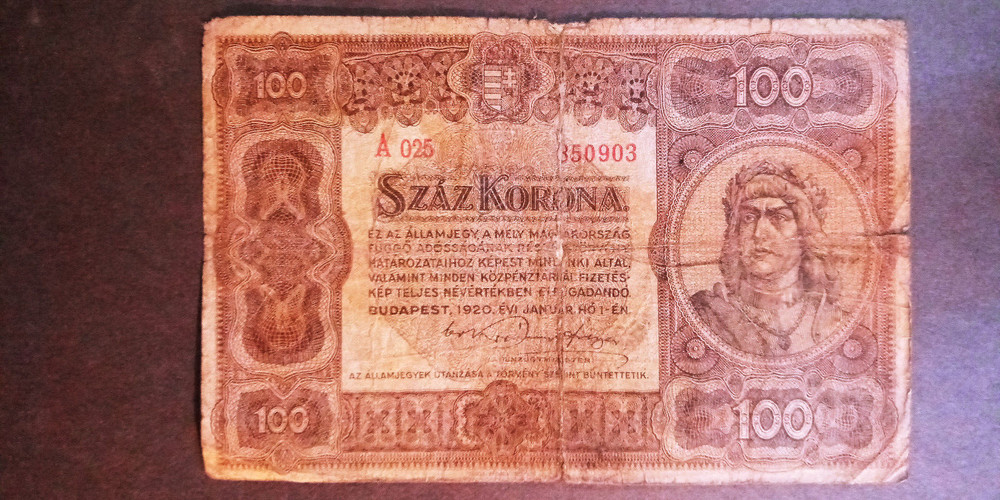 1920 Hungary 100 Korona Circulated