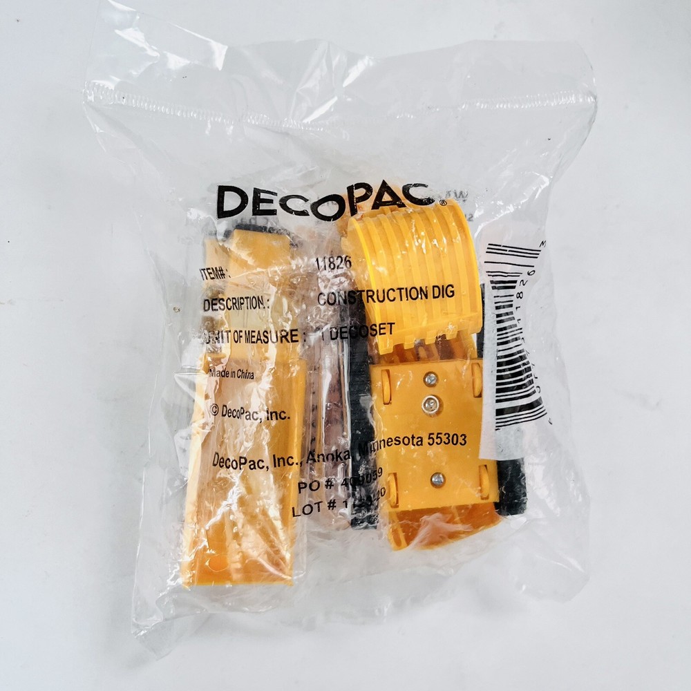 Construction Dig Cake Topper Dump Truck, Digging Crane Decopac Yellow