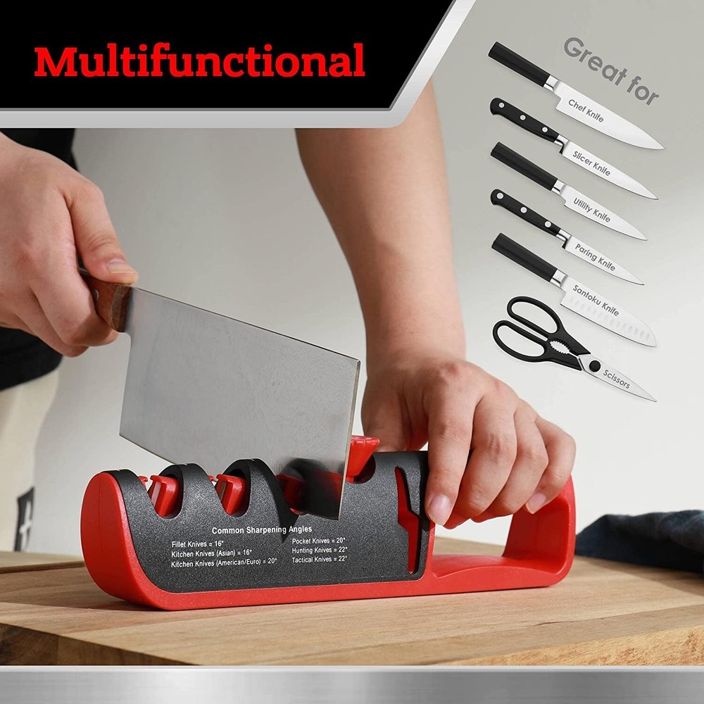4 in 1 Knife Sharpener Professional Ceramic Tungsten Kitchen Sharpening System