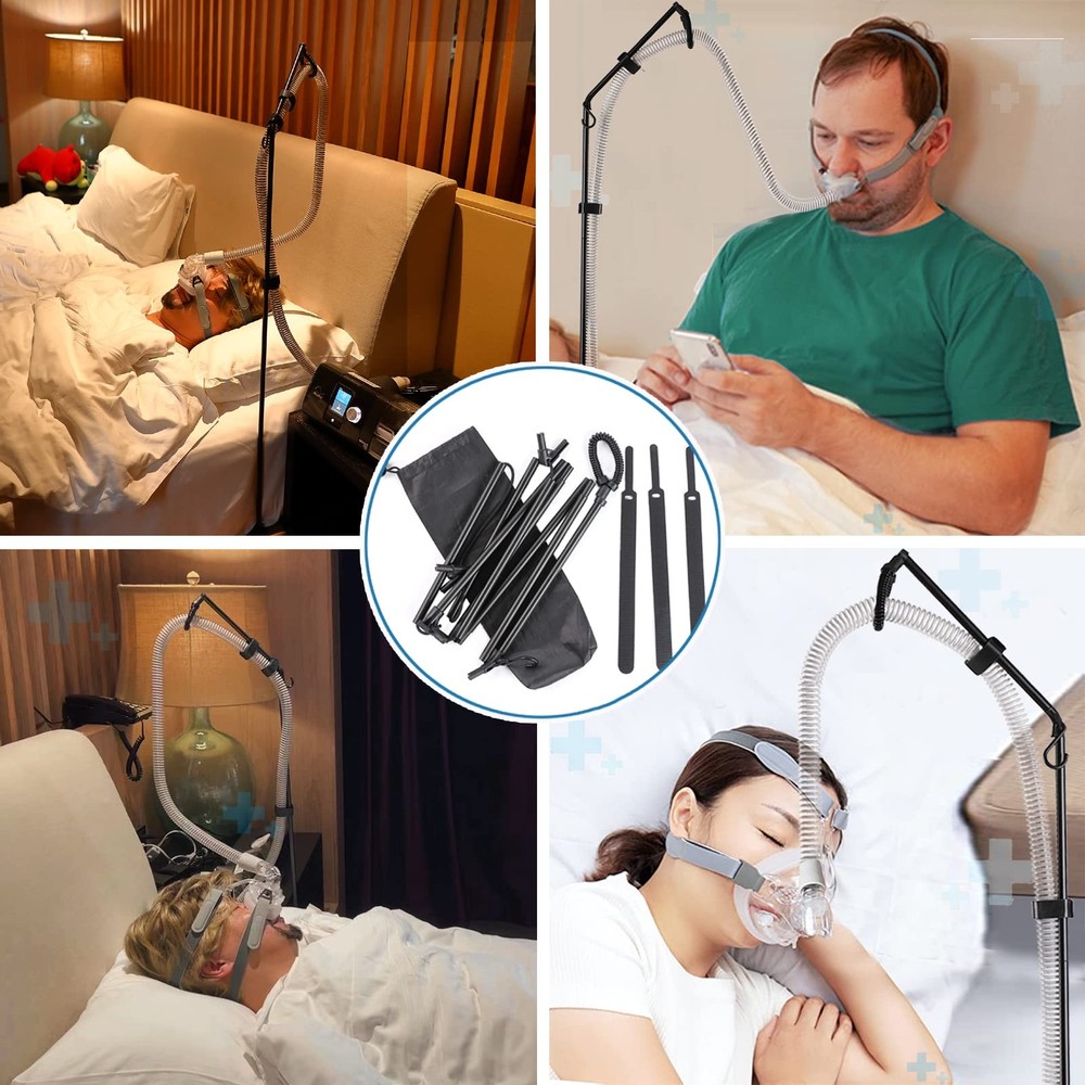 LONYEON CPAP Hose Holder - Hanger Triangle Base-Height Fixed, Black