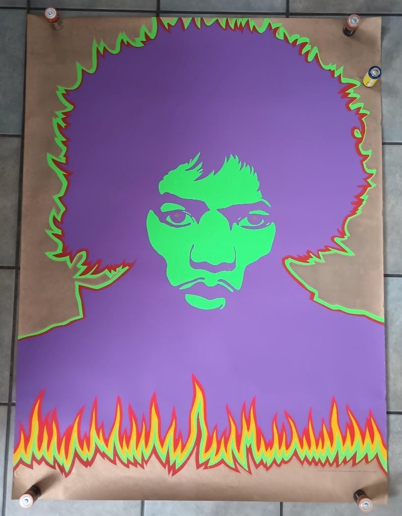 ORIGINAL 1968 VINTAGE JIMI HENDRIX FIRE PSYCH POSTER LARRY SMART DREAM MACHINE