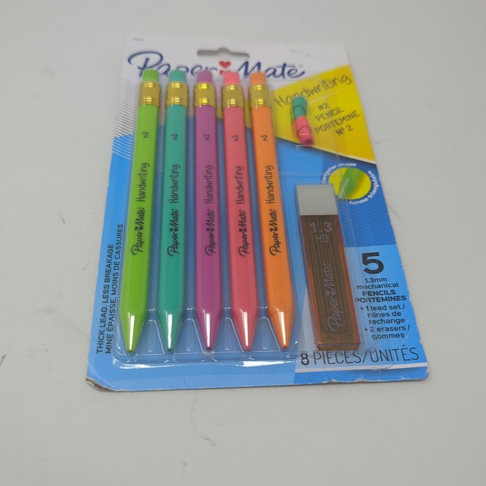 Paper Mate Handwriting Triangular Mechanical Pencil Set with Lead & Eraser 1.3mm