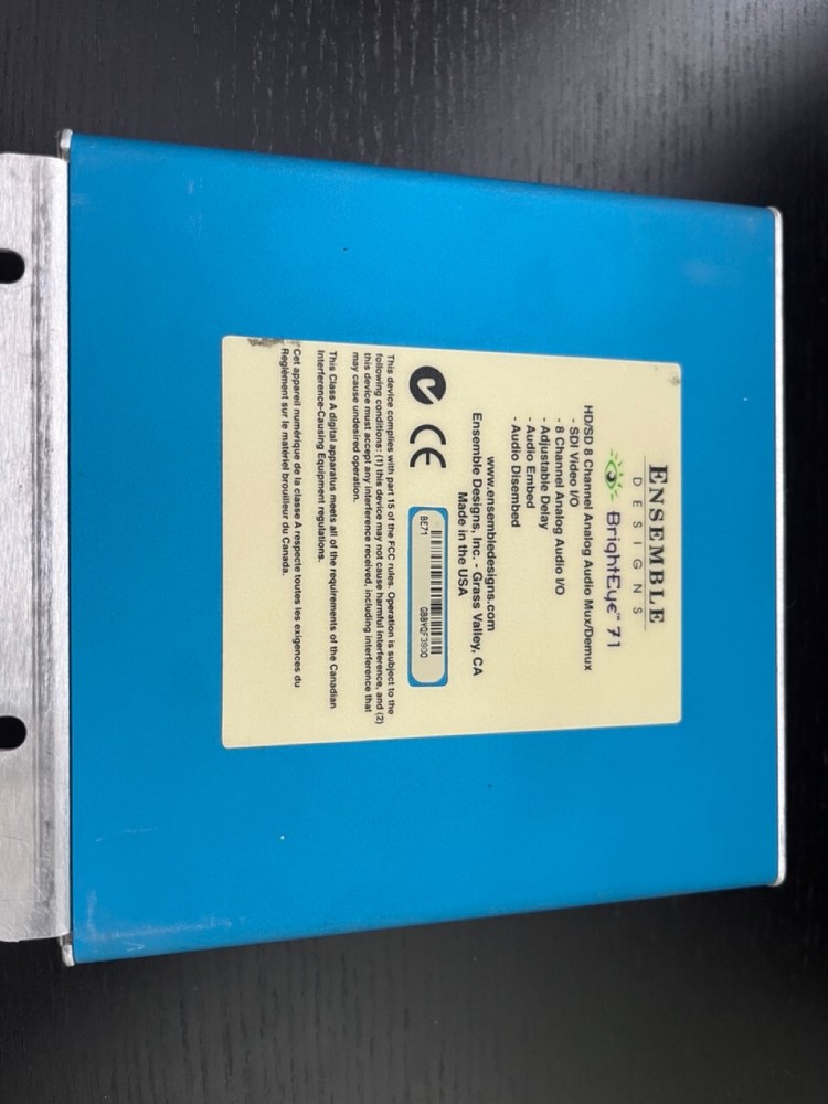 Ensemble Designs BrightEye 71 Audio Embedder/Disembedder **NO AC Cable**