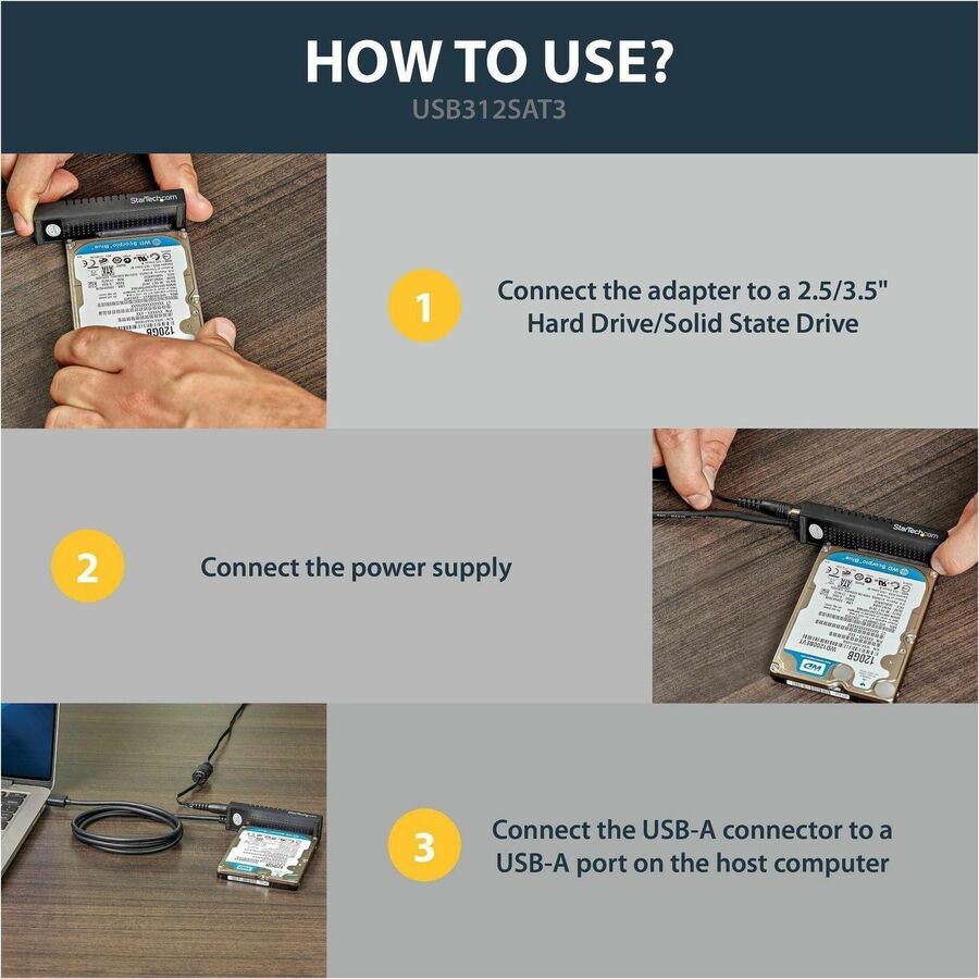 StarTech USB312SAT3 1m USB 3.1 Adapter Cable SATA SSD/HDD
