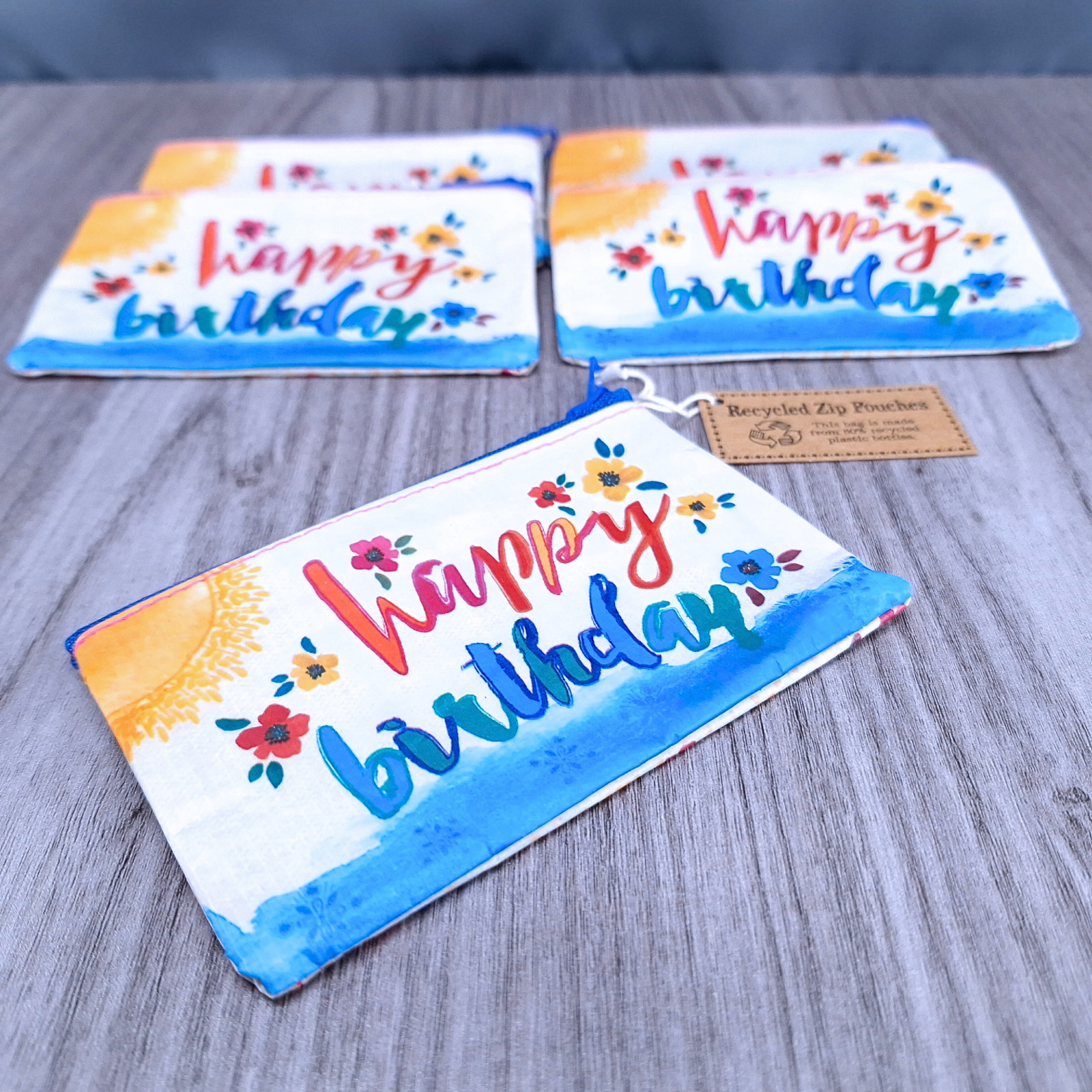 Natural Life Happy Birthday BOHO Recycled Coin Purse Gift Pouches