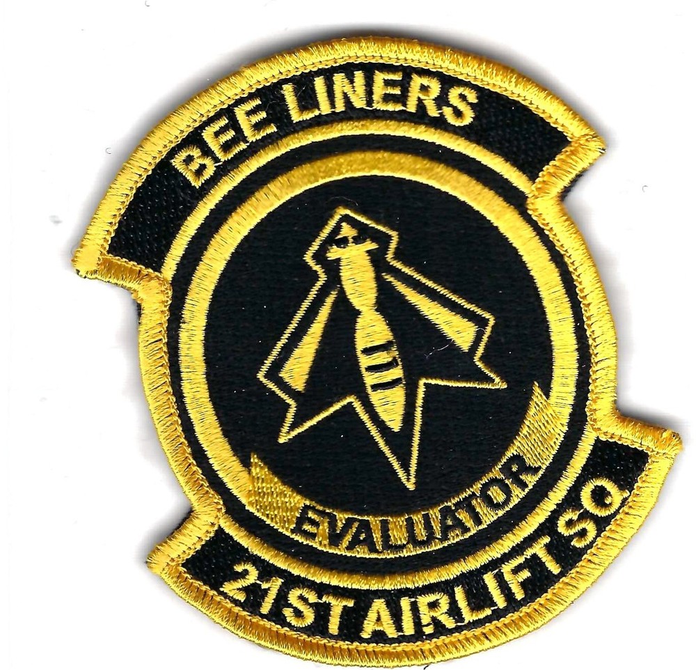 PATCH USAF 21ST AS AIRLIFT BEE LINERS EVALUATOR     AS-11