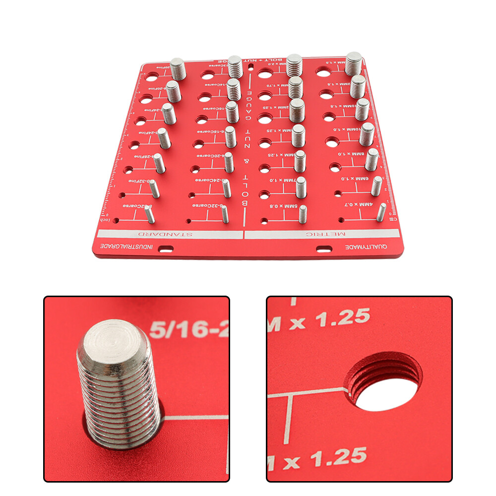 Nut and Bolt Thread Checker 28 Thread Identifier 14 Metric & 14 Standard Size
