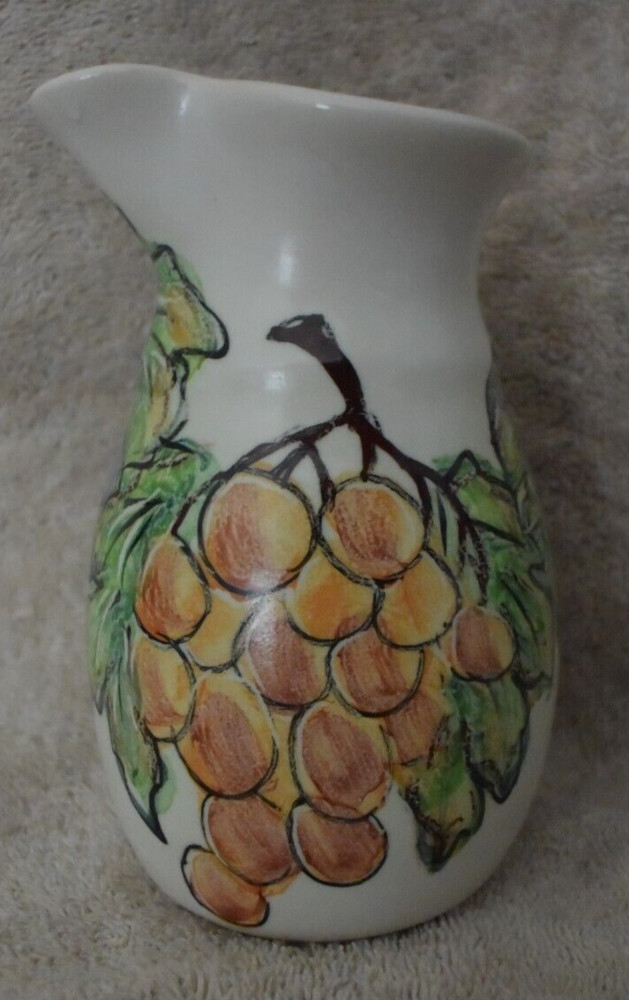 Monicats Studio Canadian Pottery Handleless Pitcher Signed