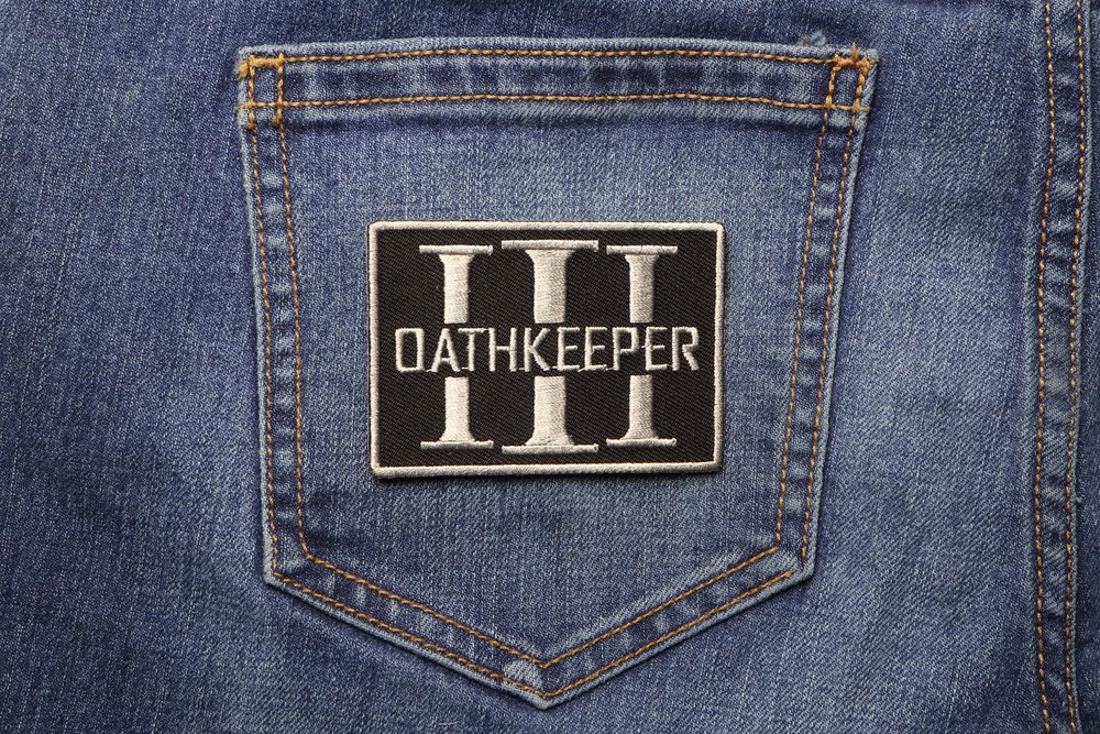 Oathkeeper Three Percenter Gray Patch- 3x2.1 inch - P4784