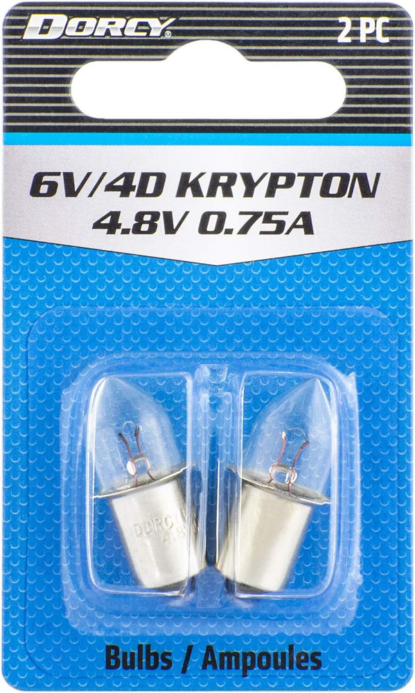 6-Volt/4D-4.8-Volt, 0.75A Bayonet Base Krypton  Bulb (41-1663), Blue, 2-Pack