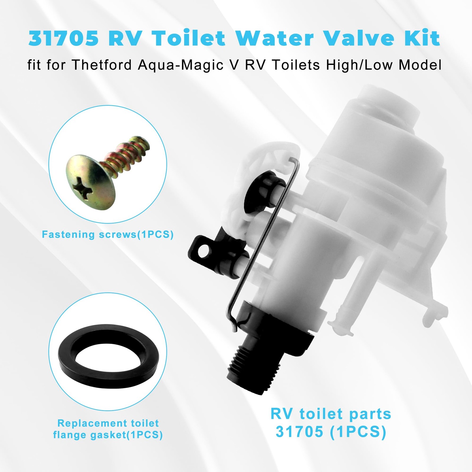 31653 31705 31688 31835 31687 RV Toilet water Valve fit for Thetford White