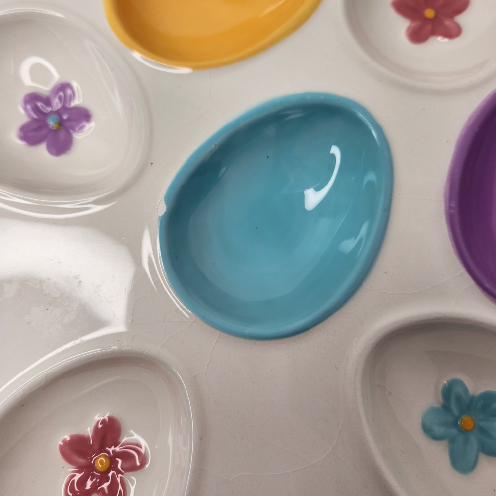 Easter Bunny Blossoms And Blooms Deviled Egg Tray Holds 12 Eggs Spring