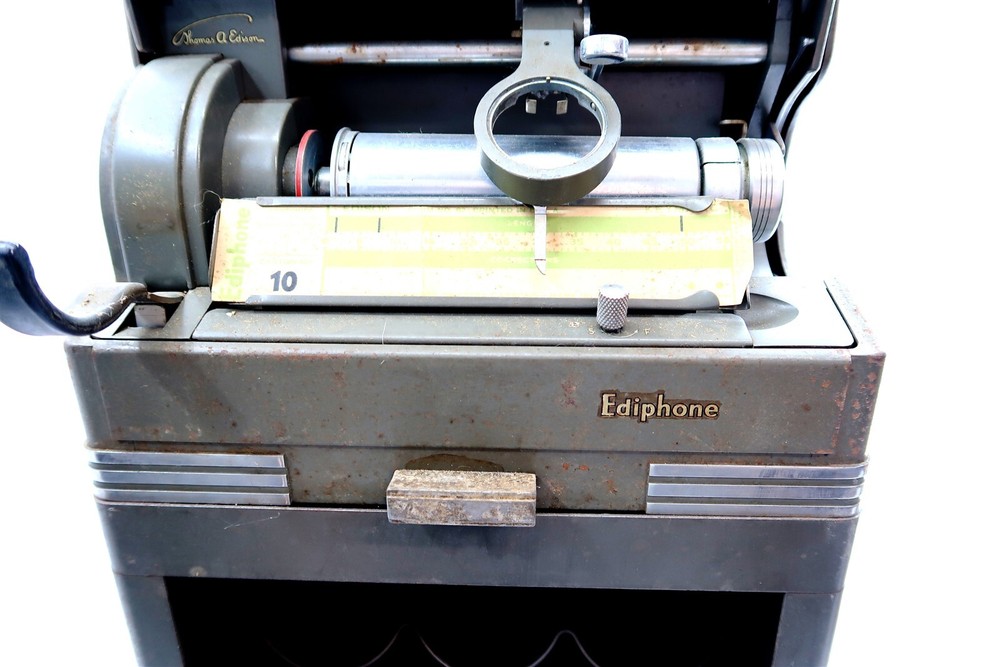 Antique EDISON EDIPHONE Transcription Machine With Stand & Cables AS-IS UNTESTED