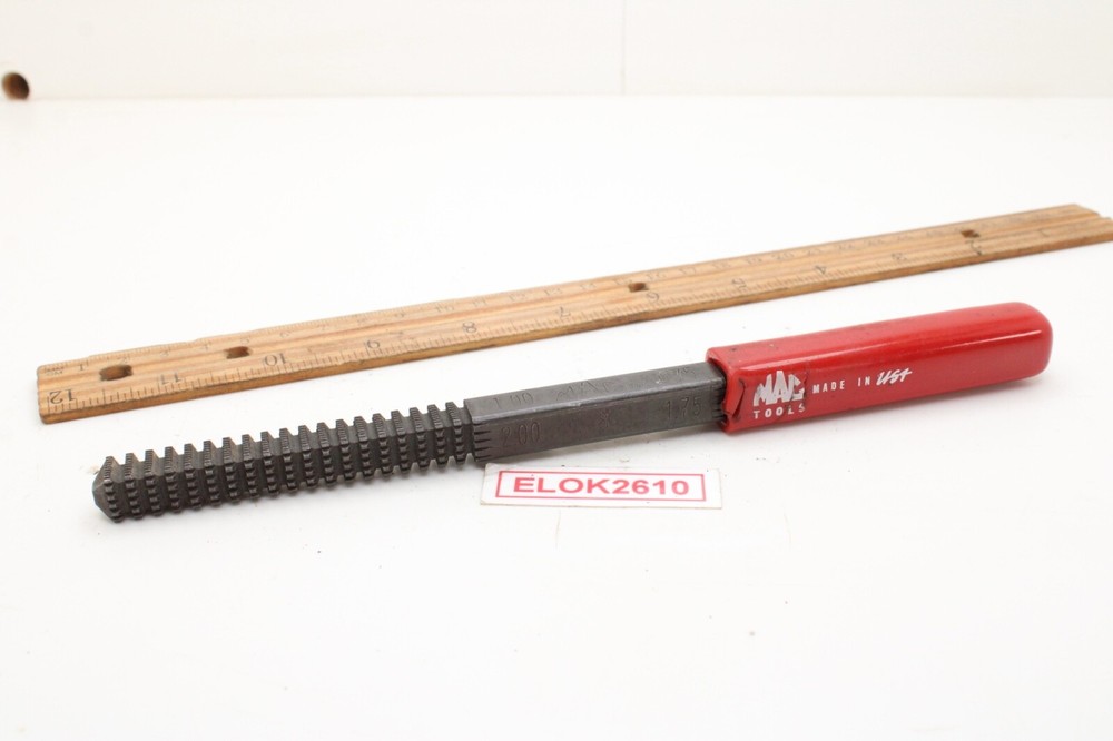 Mac Tools TRM8 Metric Thread Restoring File Red Rubber Handle USA