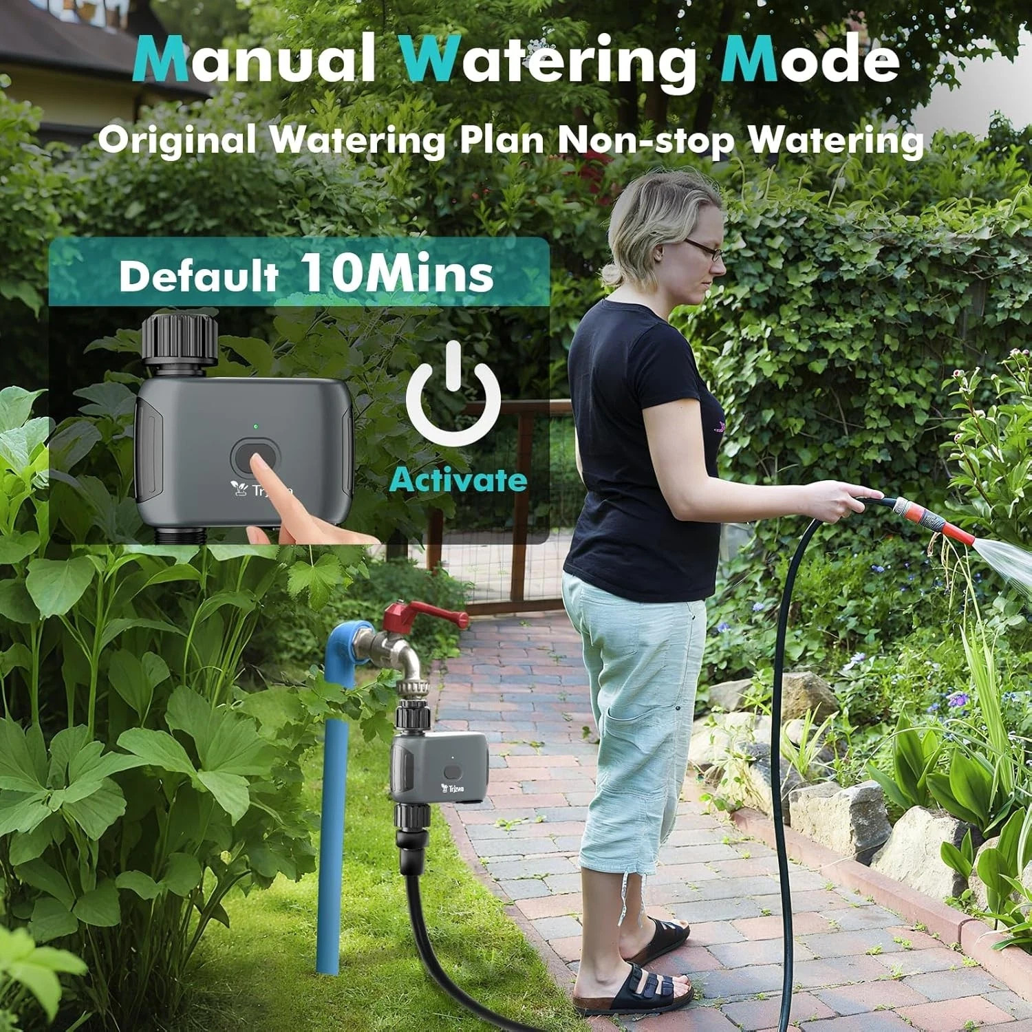 TRJZWA Smart Sprinkler Water Irrigation Timer IP55 For Garden Hose APP Control