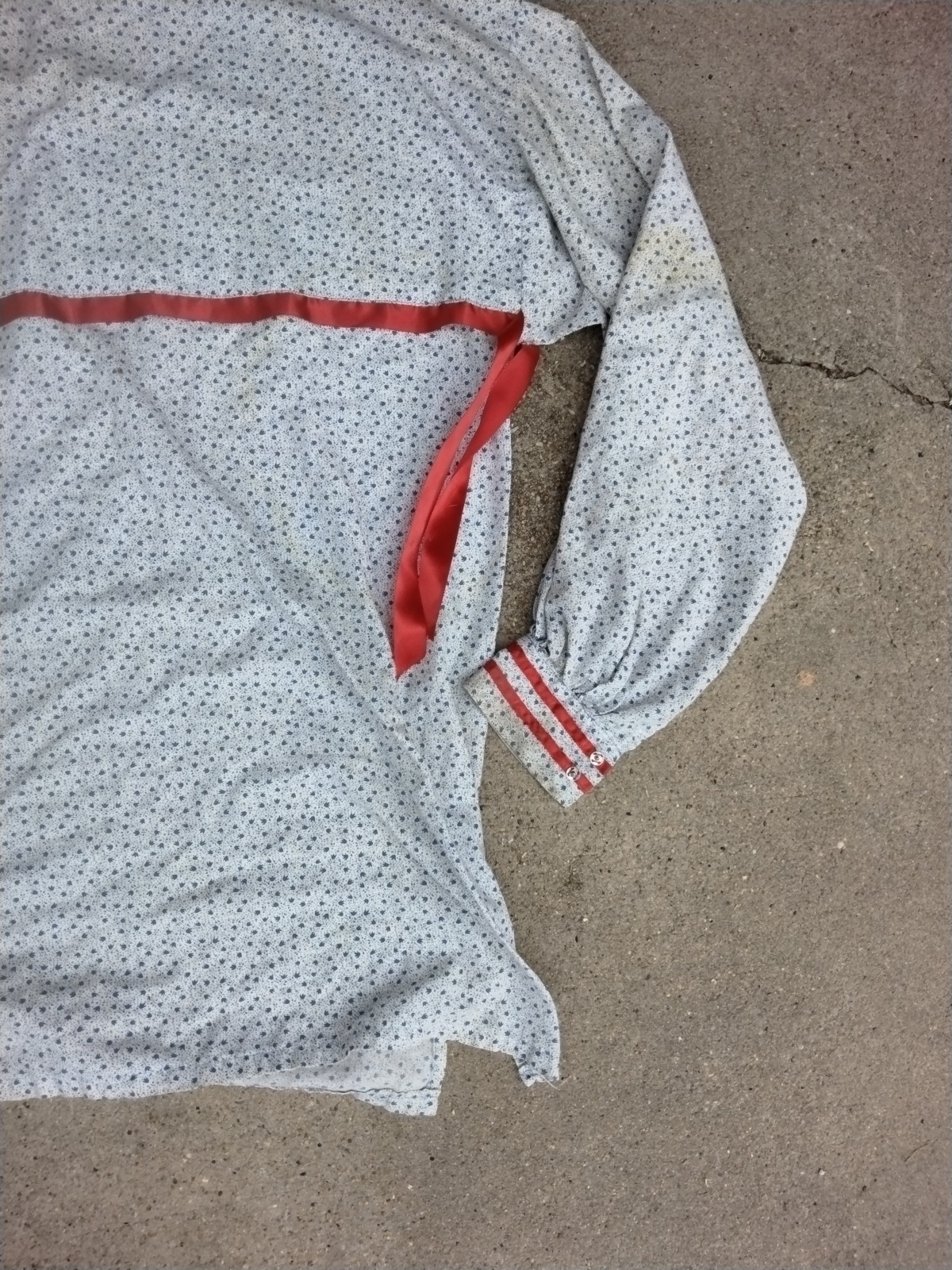 Native American Indian Ceremonial Ribbon White Traditional Dance Shirt Men 2XL