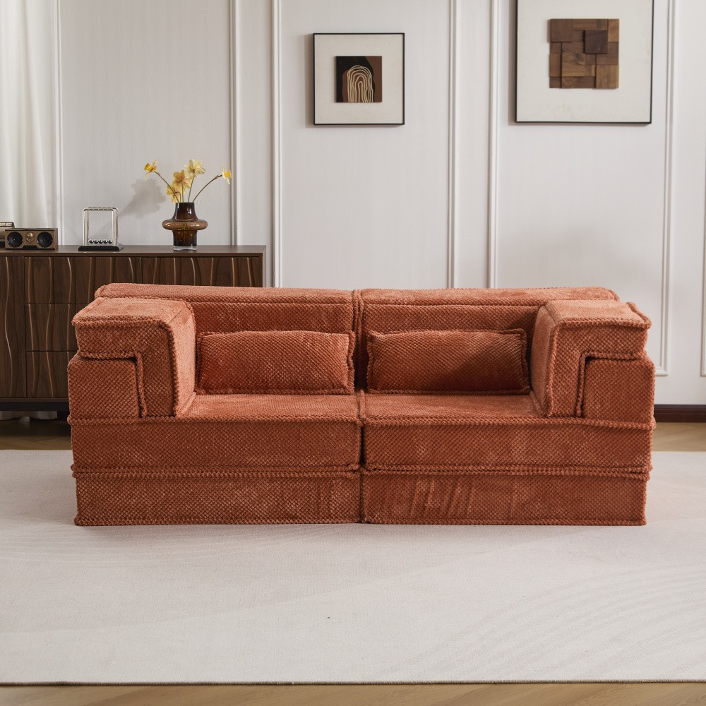Modular Sectional Sofa w/ Memory Foam, Convertible Loveseat, Dark Grey