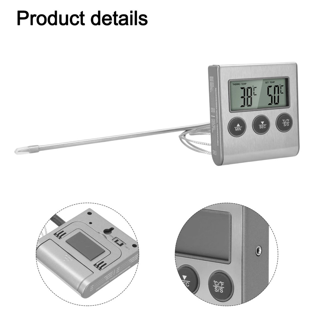 Convenient Kitchen Digital Cooking Thermometer with Probe Timer Function