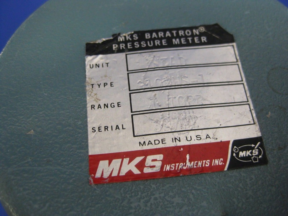 MKS Instruments Baratron 310BHS-1 Pressure Head, 1 Torr, Used