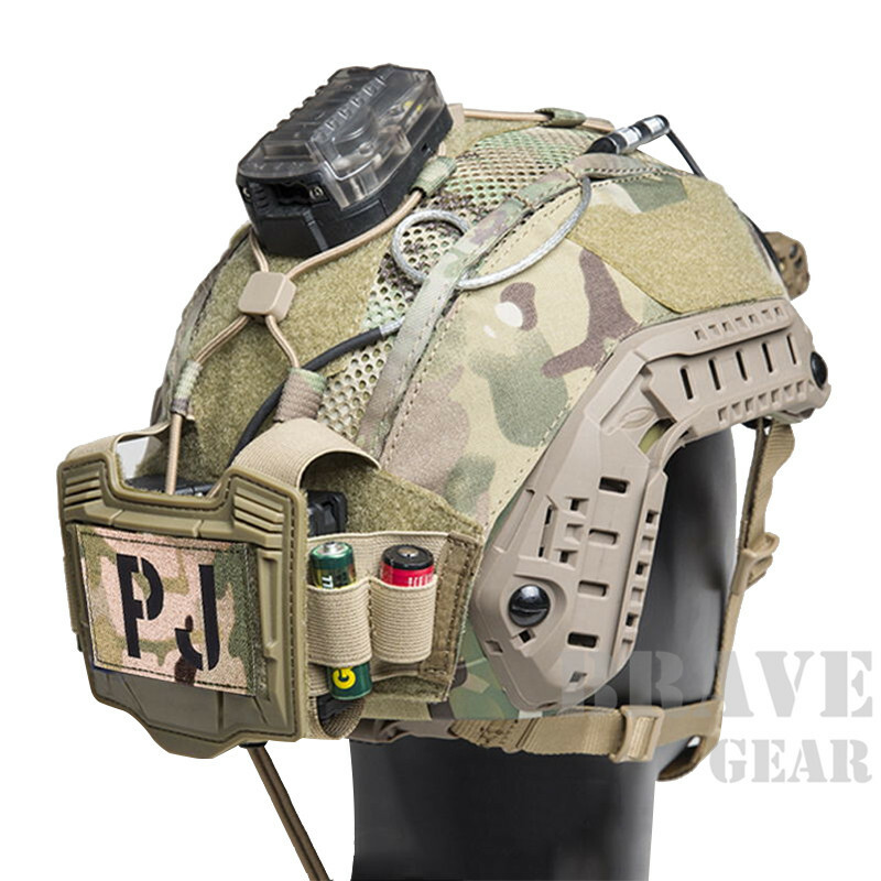 Tactical Mesh Helmet Cover/NVG Battery Pouch+Bungee for Maritime FAST SF Helmet