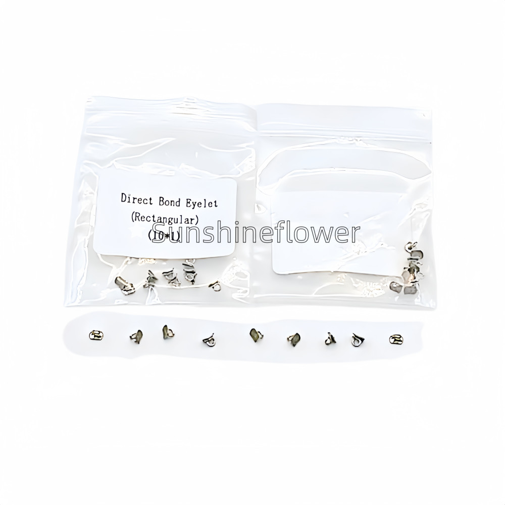 100 Pcs Dental Direct Bond Eyelets Rectangular Crimpable Hook Lingual Buttons
