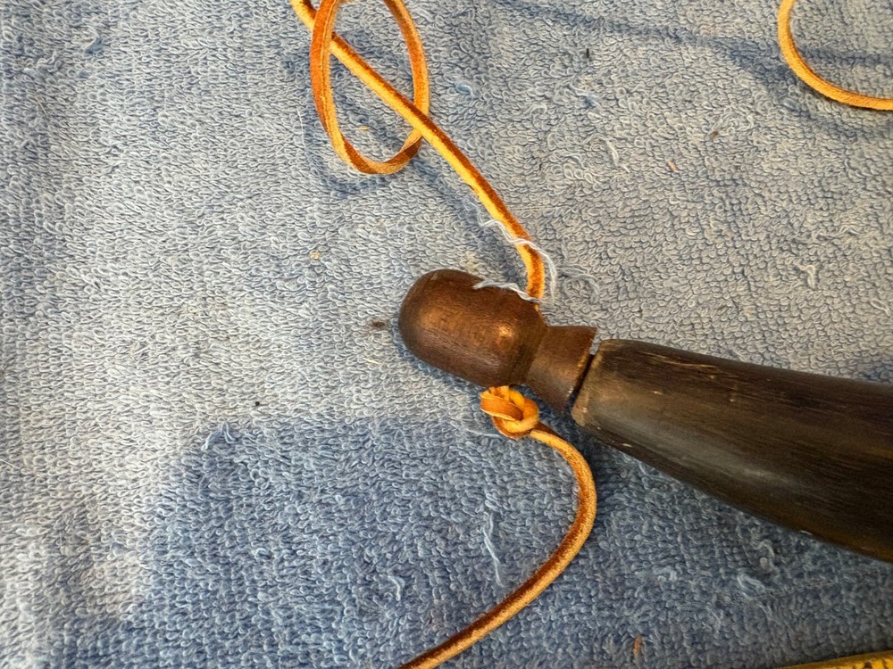 Vintage Muzzleloader Powder Horn with Leather Strap Wood Plug