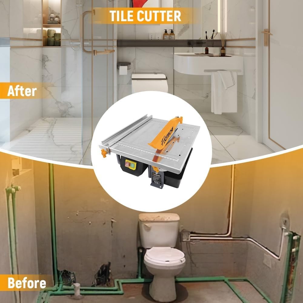 Professional 7-Inch Tile Cutter - Adjustable Depth & Bevel Cuts for Precision