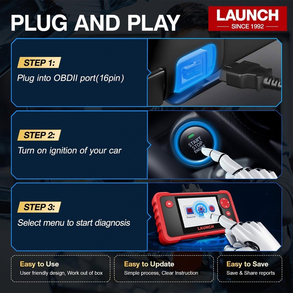 LAUNCH CRP123 V2.0 OBD2 Scanner Engine ABS SRS