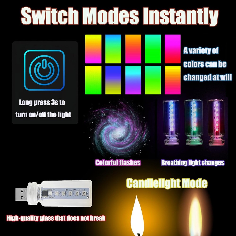 13 in 1 Car USB Night Light, Touch Adjustment Interior Car Lights, Portable Mini