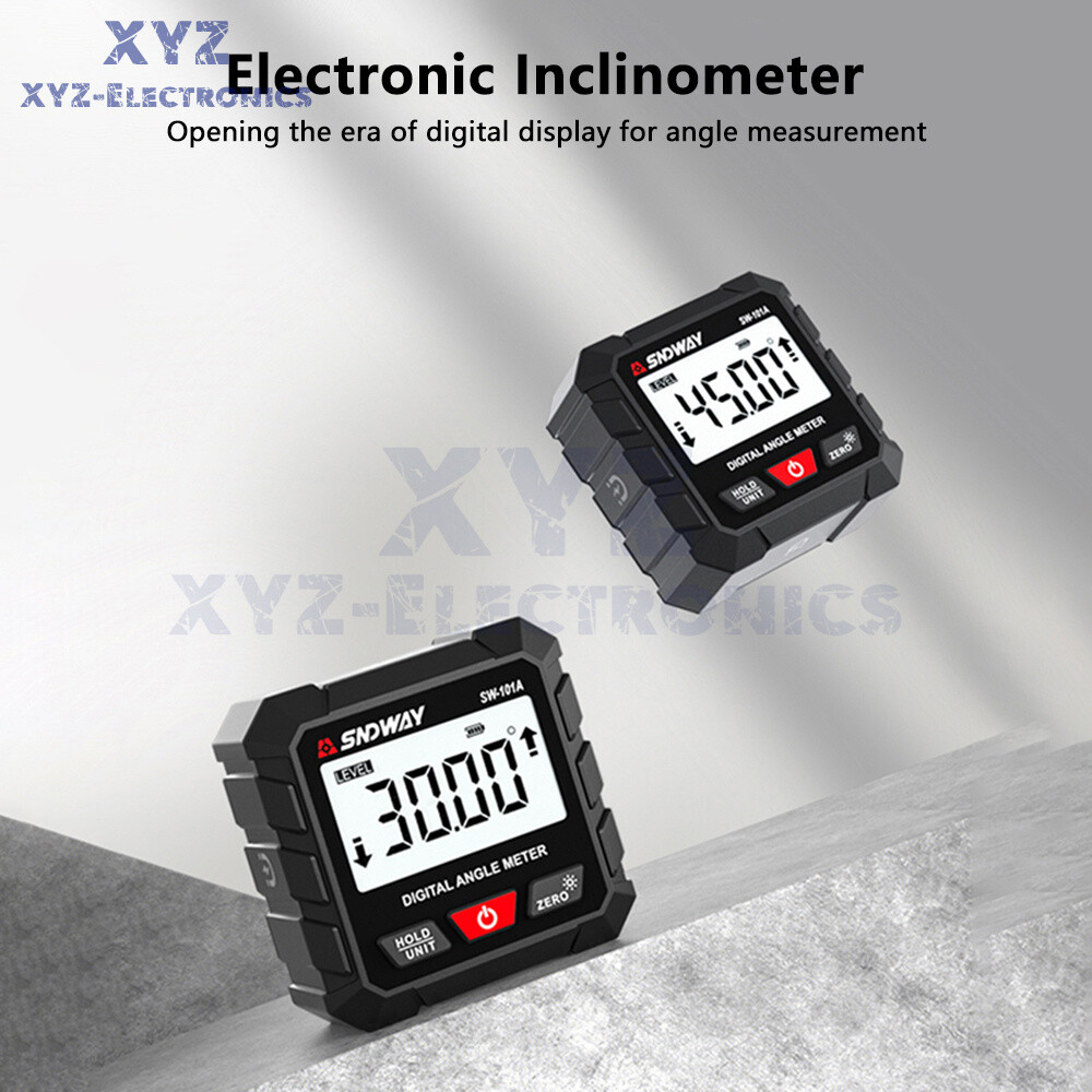 LCD Magnetic Digital Inclinometer Level Box Gauge Angle Finder Protractor 4*90°