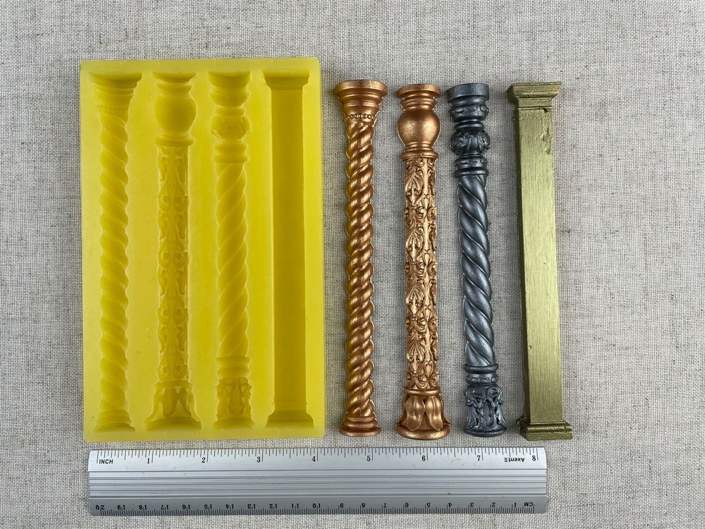 Silicone mold Half Column Miniature architectural column 1/12 scale Accessories