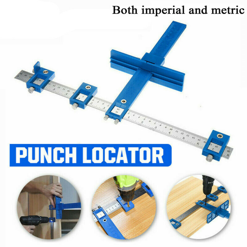 Cabinet Hardware Jig Adjustable Punch Locator Handle Template Tools Drill Guide