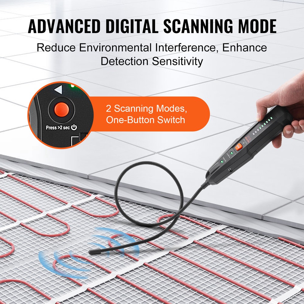VEVOR Underground Cable Locator 6.5 FT Max. Detection Depth Wire Break Detector