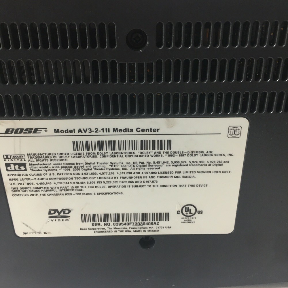 Bose AV3-2-1 II Media Center Console Only - Untested
