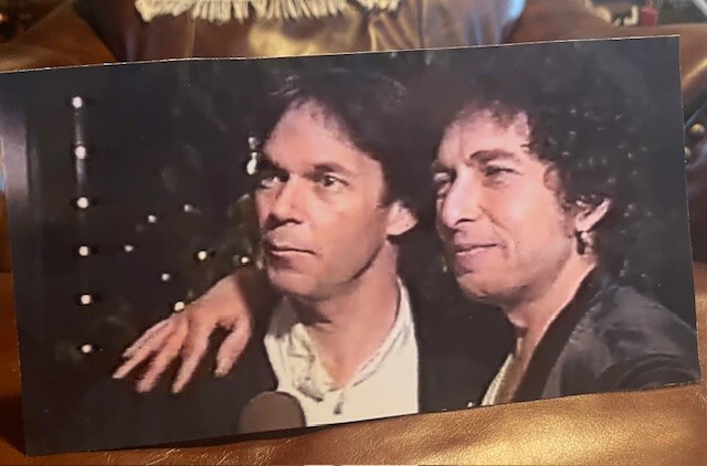 Bob Dylan With Neil Young Singer, Musician Tabletop Display Standee 6" X 10 1/2"