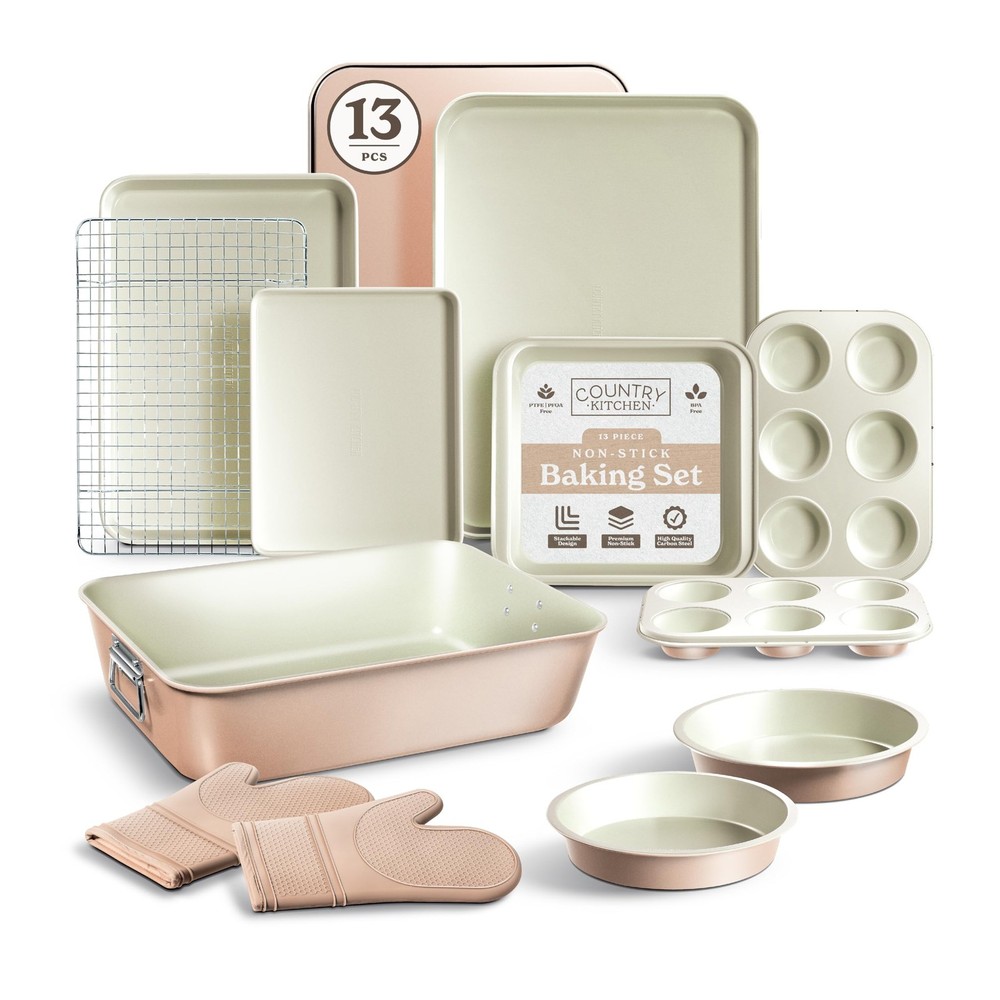 Nonstick Stackable Bakeware Set - Deluxe Heavy Duty, Durable, Easy Release Ba...