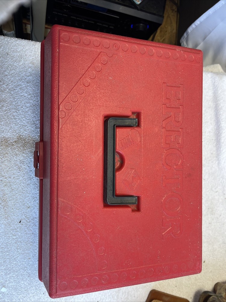 Vintage 1970’s Gabriel ERECTOR SET in Red Plastic Case