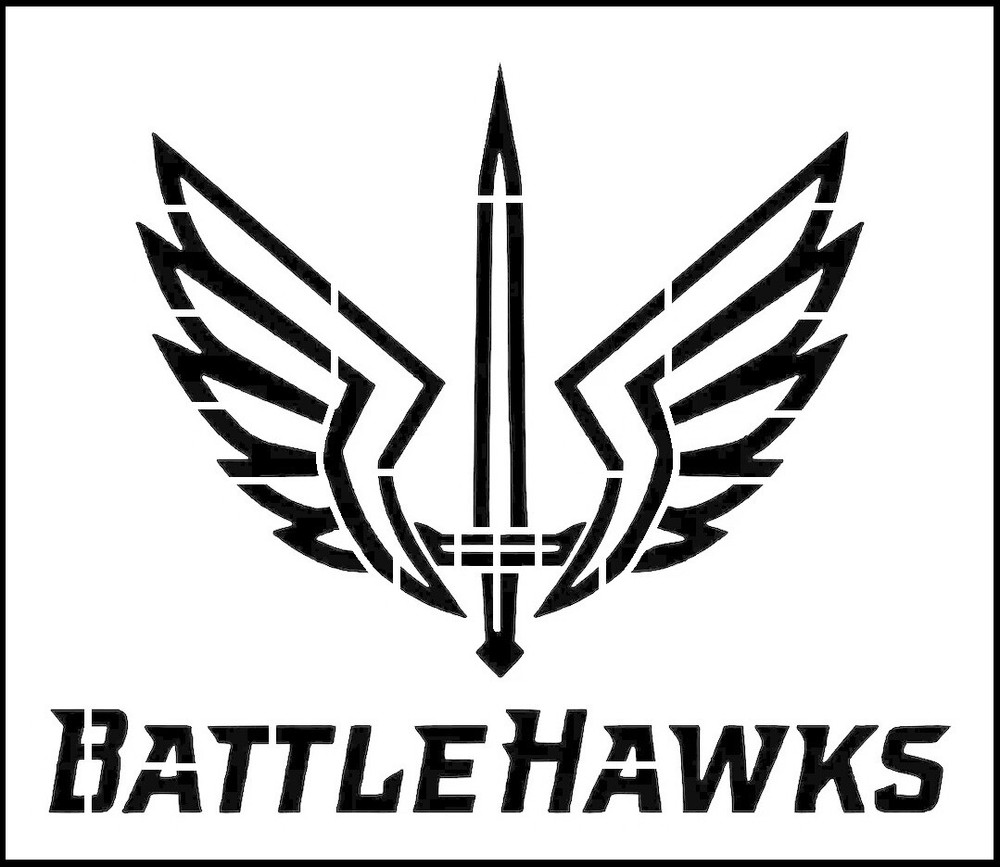 8"x9" Clear Plastic Stencil - BattleHawks (SN504)*