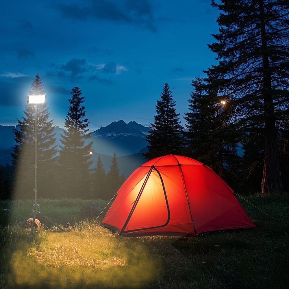 Telescoping Camping LED Work Light with Tripod Stand, Portable LED Flood Light