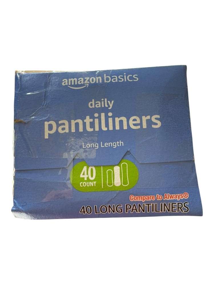 Amazon Basics Daily Pantiliner Long - Unscented - 40 Count
