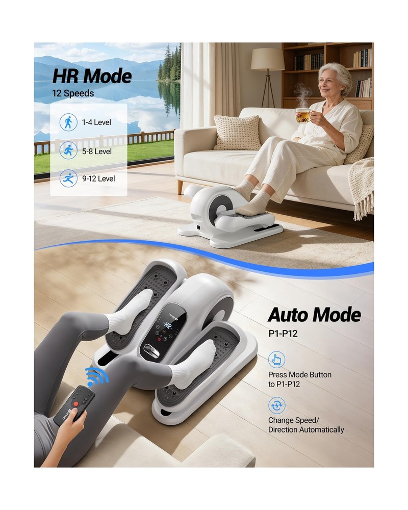 UMAY Under Desk Elliptical Machine, Electric Eclipse Leg Exerciser While Sitt...