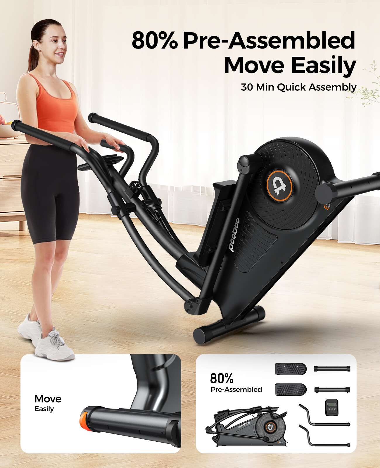 Home Elliptical Machine 16 Level Magnetic Resistance Elliptical Training Machine