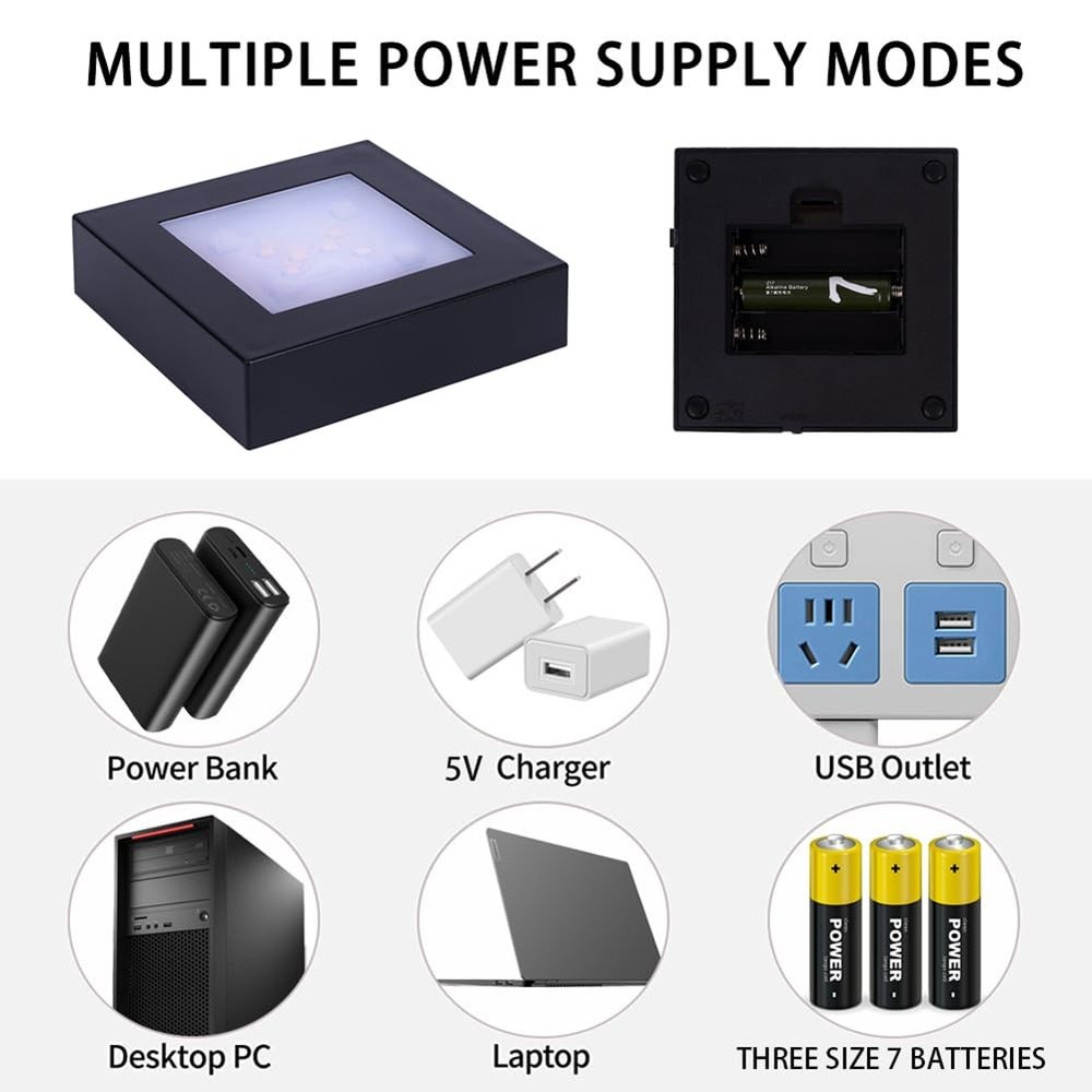 Phosok Led Multimodal Multicolor Light Stand Base Black - Square Displ