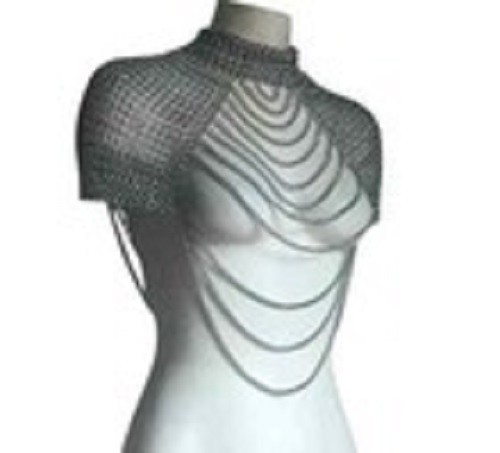 Medieval Chainmail Collar Shoulder Armor Adjustable Chainmail Chain COSTUME