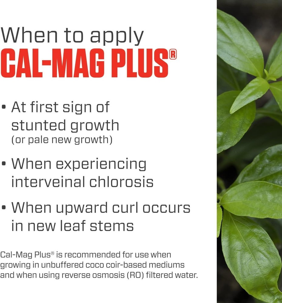 Hydroponic & Soil Use: Cal-Mag Plus 1 Quart Calcium, Magnesium, Iron Supplement