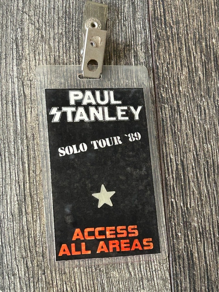 KISS LAMINATE PASS Paul Stanley Solo Tour 1989 Access All Areas Vintage Kiss