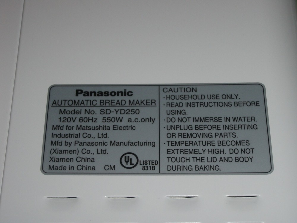Panasonic Bread Machine Feet & Screws for Model SD-YD250