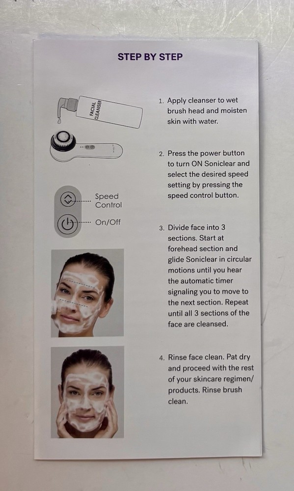 Michael Todd Soniclear Antimicrobial Sonic Cleasing Brush White Marble Open Box