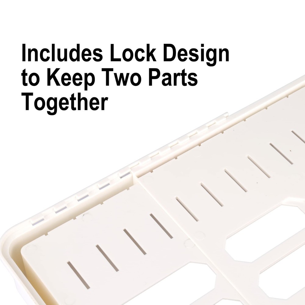 Expandable Food Storage Container Lid Organizer, Includes 8 Adjustable Divide...